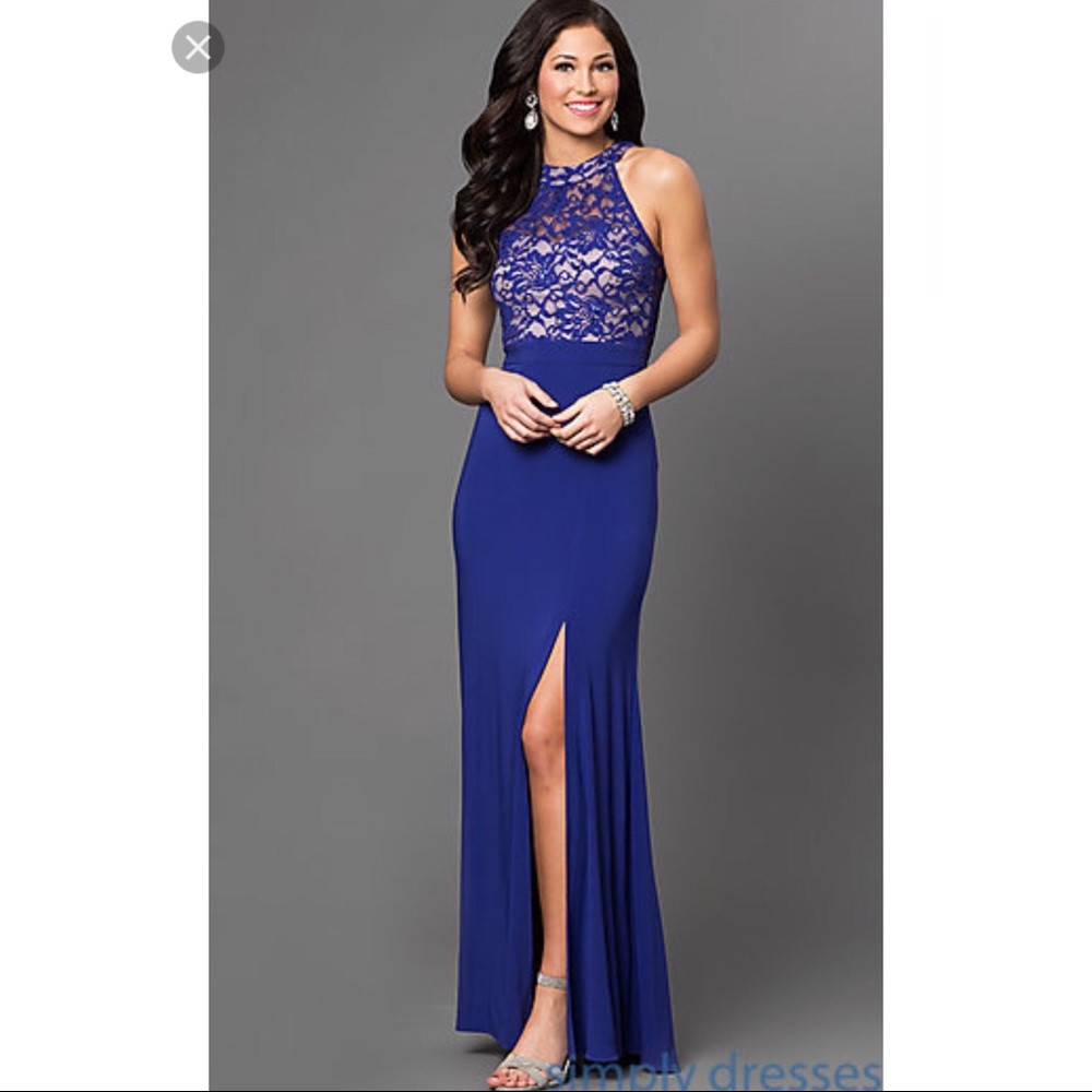 Blue Morgan & Co Lace Prom Dress